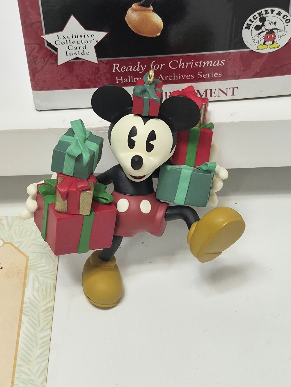VTG Hallmark Ready For Christmas Micky Mouse Ornament
